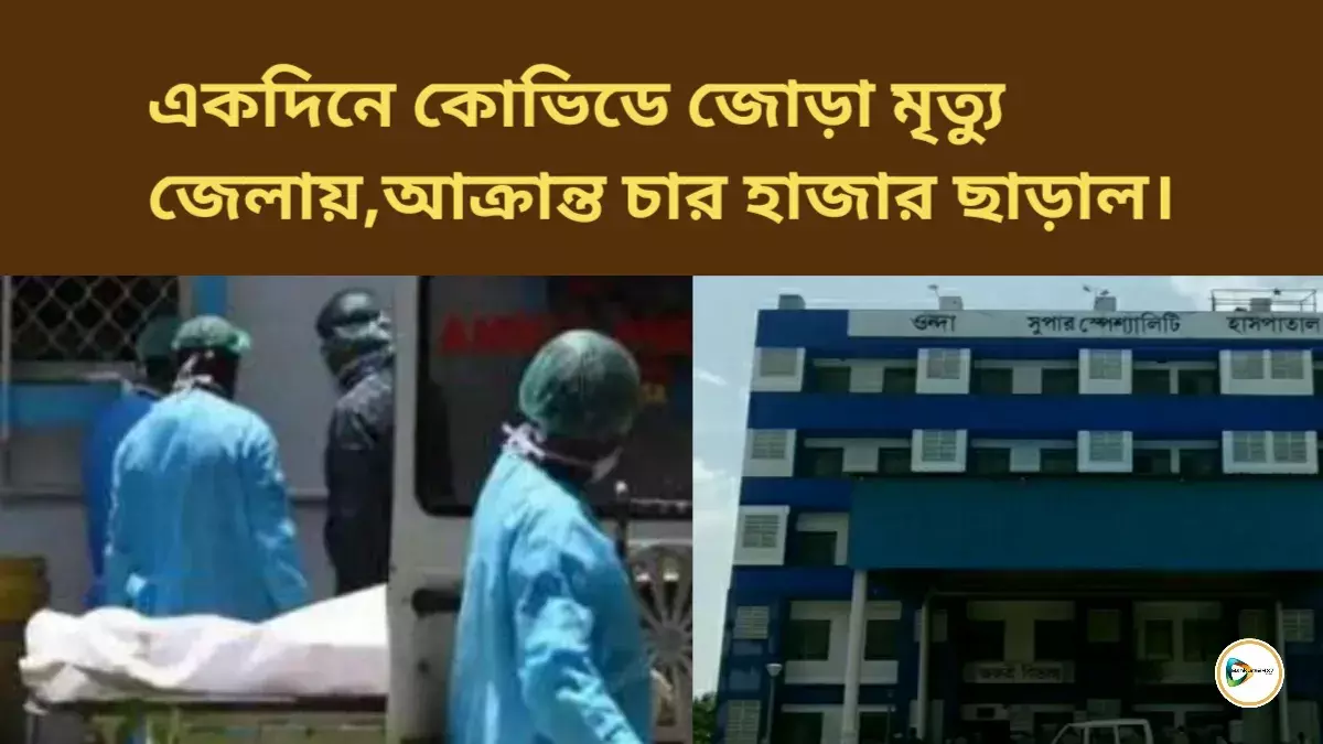 একদিনে কোভিডে জোড়া মৃত্যু জেলায়,আক্রান্ত চার হাজার ছাড়াল। একদিনে কোভিডে জোড়া মৃত্যু জেলায়,আক্রান্ত চার হাজার ছাড়াল।