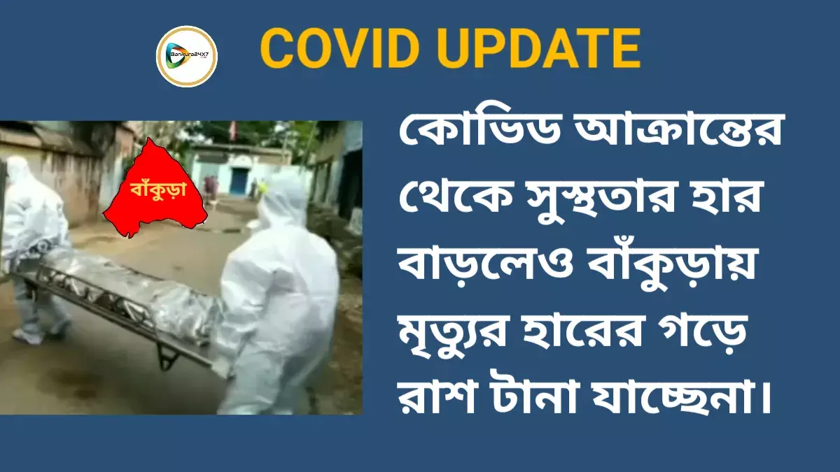 কোভিড আক্রান্তের থেকে সুস্থতার হার বাড়লেও বাঁকুড়ায় মৃত্যুর হারের গড়ে রাশ টানা যাচ্ছেনা। কোভিড আক্রান্তের থেকে সুস্থতার হার বাড়লেও বাঁকুড়ায় মৃত্যুর হারের গড়ে রাশ টানা যাচ্ছেনা।