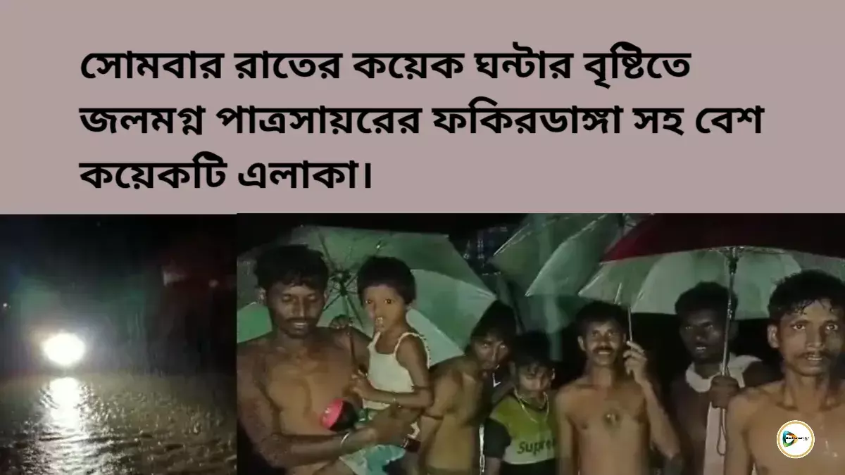 সোমবার রাতের কয়েক ঘন্টার বৃষ্টিতে জলমগ্ন পাত্রসায়রের ফকিরডাঙ্গা সহ বেশ কয়েকটি এলাকা। সোমবার রাতের কয়েক ঘন্টার বৃষ্টিতে জলমগ্ন পাত্রসায়রের ফকিরডাঙ্গা সহ বেশ কয়েকটি এলাকা।