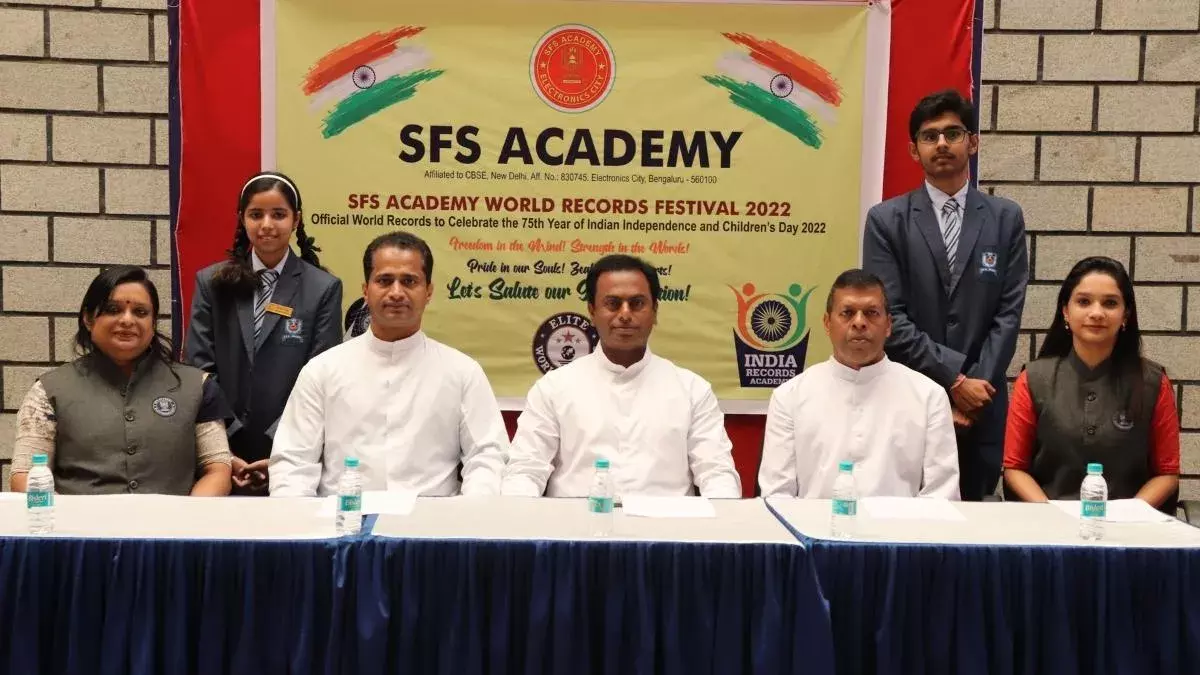 SFS Academy in Bengaluru is set to create 3 Elite World Records to celebrate 75th Year of Indian Independence and Children’s Day SFS Academy in Bengaluru is set to create 3 Elite World Records to celebrate 75th Year of Indian Independence and Children’s Day