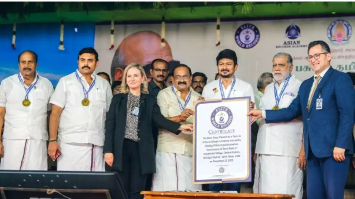 Dindigul District Administration Planted 6.03 Lakhs Trees In 4 Hours Dindigul District Administration Planted 6.03 Lakhs Trees In 4 Hours