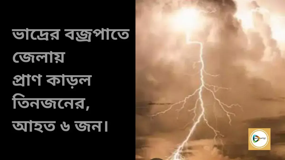 ভাদ্রের বজ্রপাতে জেলায় প্রাণ কাড়ল তিনজনের,আহত ৬ জন। ভাদ্রের বজ্রপাতে জেলায় প্রাণ কাড়ল তিনজনের,আহত ৬ জন।