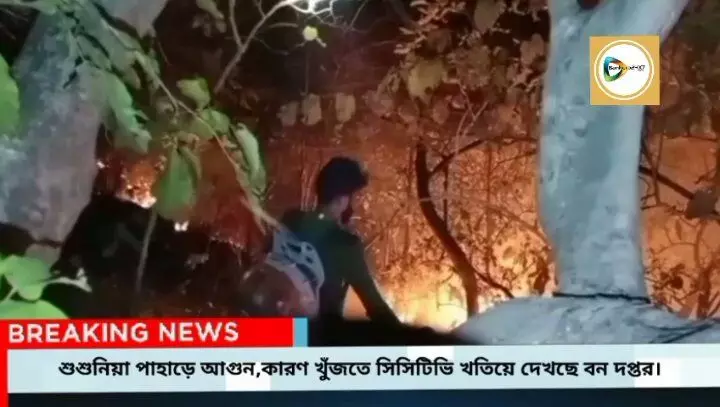 পাতাঝরার মরশুম শুরু হতেই শুশুনিয়া পাহাড়ে আগুন,সিসিটিভি ফুটেজ থেকে দোষীদের চিহ্নিত করার চেষ্টা বন দপ্তরের।