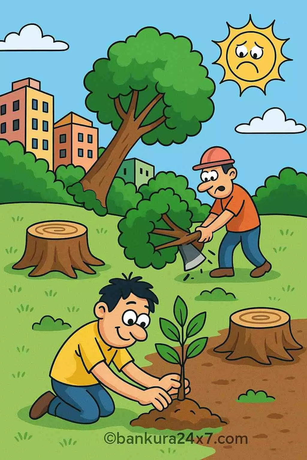 Bankura24x7 Cartoon :  ব্যঙ্গচিত্র : বিশ্ব পরিবেশ দিবস।