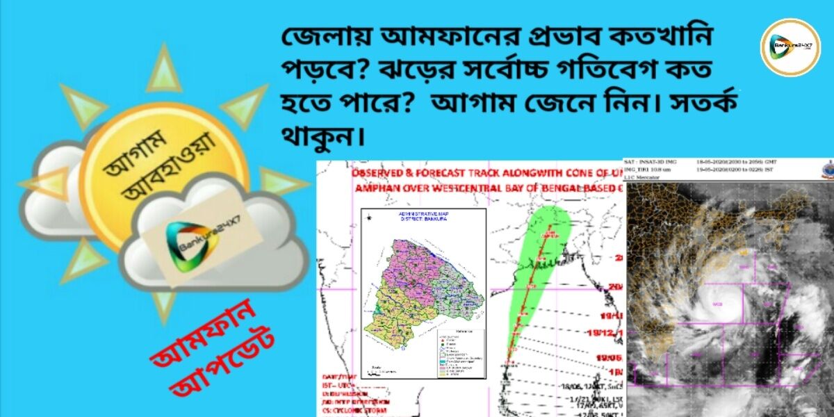 জেলায় আমফানের প্রভাব কতখানি পড়বে? ঝড়ের সর্বোচ্চ গতিবেগ কত হতে পারে?  আগাম জেনে নিন। সতর্ক থাকুন।