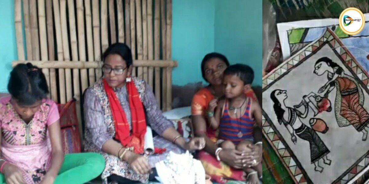 সংহিতার হাত ধরেই ভরতপুরে প্রাচীন পট শিল্পকে বাঁচাতে এগিয়ে এসেছে প্রমীলা বাহিনী। সংহিতার হাত ধরেই ভরতপুরে প্রাচীন পট শিল্পকে বাঁচাতে এগিয়ে এসেছে প্রমীলা বাহিনী।