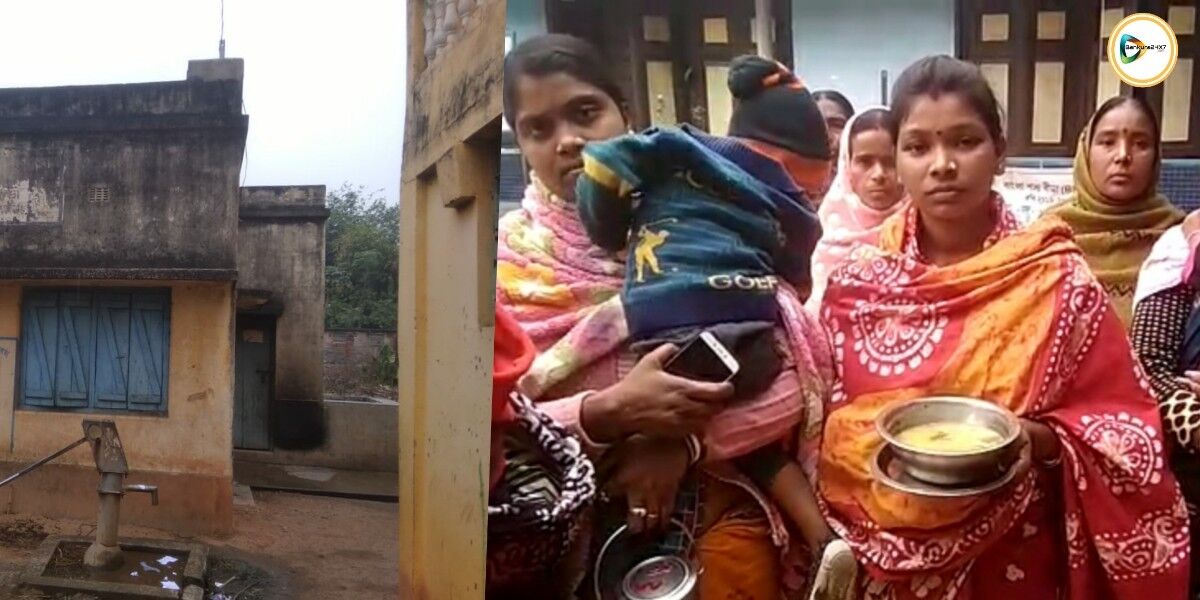 জঙ্গল মহলের সারেঙ্গায় আইসিডিএস সেণ্টারের খিচুড়িতে পোকা!থালা সহ বিডিও অফিসে চড়াও হয়ে নালিশ মায়েদের।