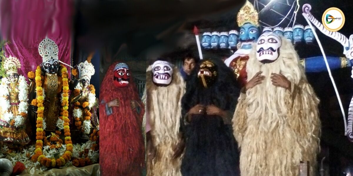 দ্বাদশীর মধ্যরাতে রাবন কাটা নাচের মধ্য দিয়ে রাবন বধ মল্লভূম বিষ্ণুপুরে। দ্বাদশীর মধ্যরাতে রাবন কাটা নাচের মধ্য দিয়ে রাবন বধ মল্লভূম বিষ্ণুপুরে।