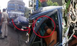 লরির সাথে মারুতির ধাক্কা,চালকের আসনে বসা কোলিয়ারী কর্মী চেপ্টে যাওয়া কেবিনে দীর্ঘক্ষণ আটকে থেকে প্রাণ হারেলেন!