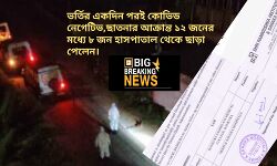 ভর্তির একদিন পরই কোভিড নেগেটিভ,ছাতনার আক্রান্ত ১২ জনের মধ্যে ৮ জন হাসপাতাল থেকে ছাড়া পেলেন।