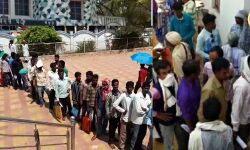 লোক শিল্পী ভাতার জন্য ভীড় কয়েক হাজার মানুষের,করোনা সতর্কতার সরকারী নির্দেশ  অমান্য করার দায়ে অভিযুক্ত তথ্য দপ্তর।