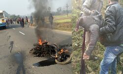 বেলিয়াতোড়ে বাসের ধাক্কায় দাও,দাও করে জ্বলল মোটর বাইক, মৃত্যু হল বাইক আরোহীর।