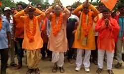 রামসাগরে বিজেপির বিজয় মিছিলে মানুষের ঢল।