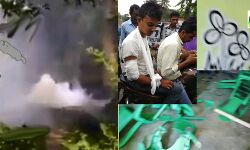 তৃণমূল- বিজেপি সংঘর্ষ, বোমাবাজি, রণক্ষেত্র পাত্রসায়রের  বেলুট।