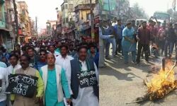 সিবিআই ইস্যুতে জেলা জুড়ে তৃণমুলের বিক্ষোভ ও প্রতিবাদ কর্মসূচি, পুড়ল মোদীর কুশপুতুল।